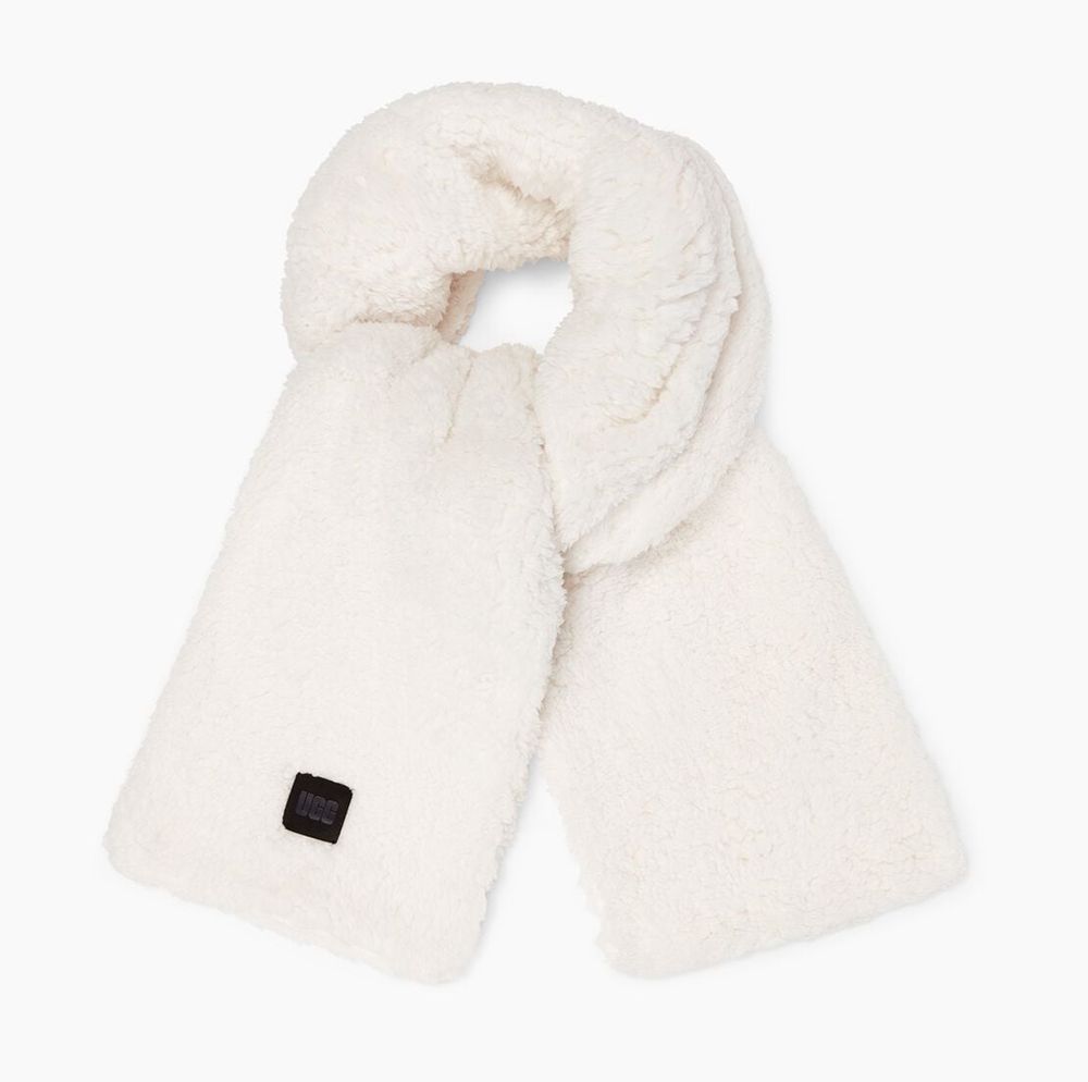 Ugg Scarfs Womens - Ugg Sherpa Oversized White - 570YMSAWE